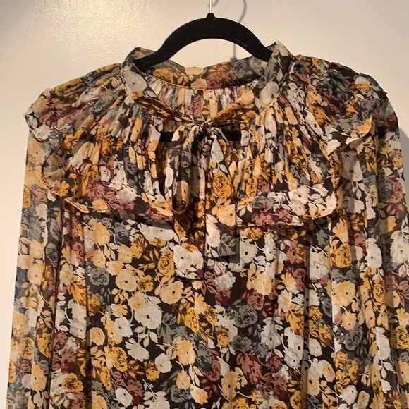 Mango Chiffon Floral Modest Dress 2 - Picture 6 of 16